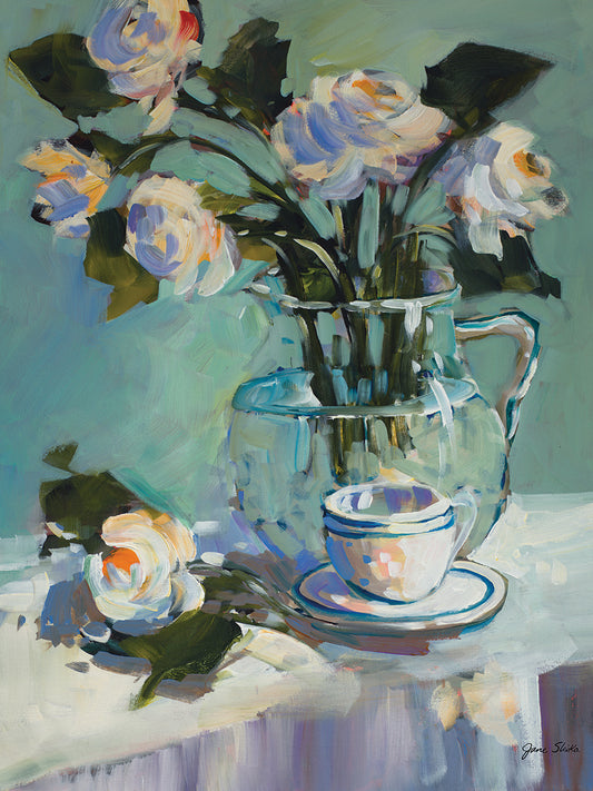 Flowers and Tea Canvas Print