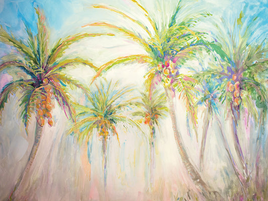Watercolor Palms Scene
