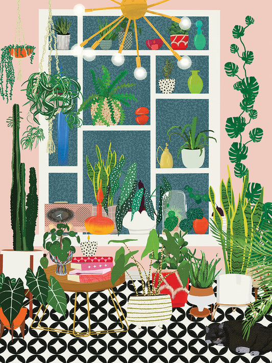 Plant Solarium with Cat Canvas Print