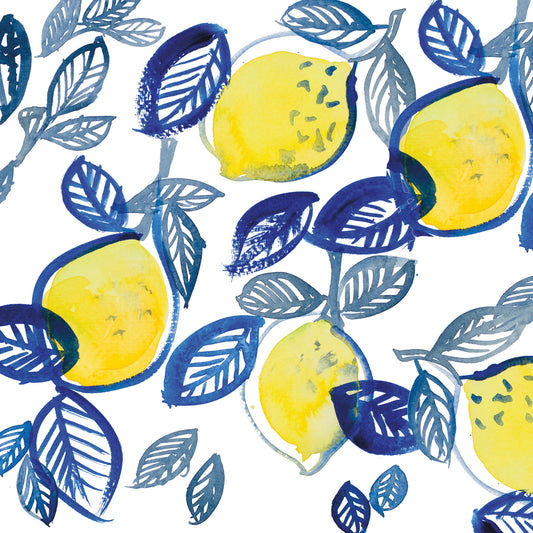 Mingling Lemons and Leaves Canvas Print