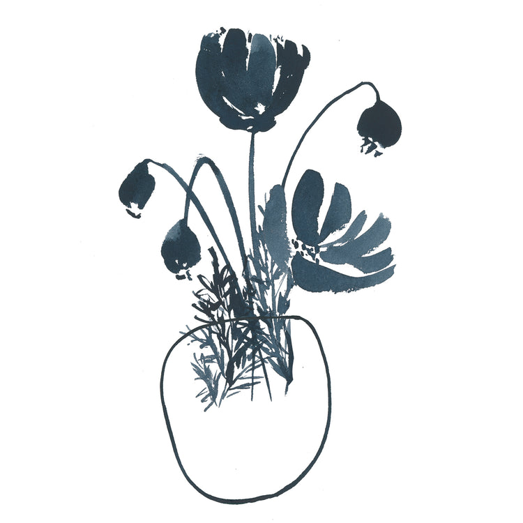 Indigo Floral Study II