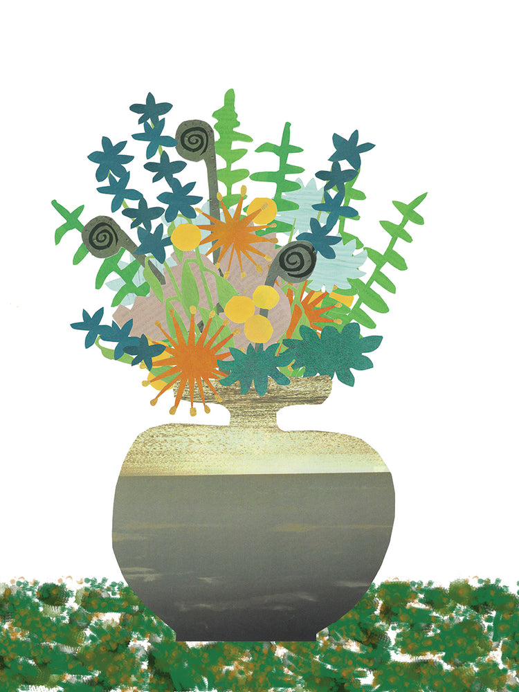 Soft Blooms In Gray Vase