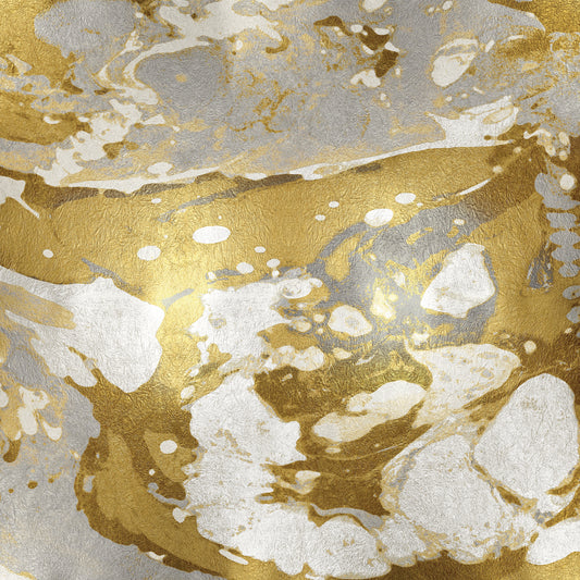 Marbleized in Gold and Silver Canvas Print
