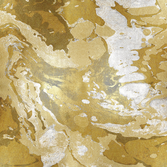 Marbleized in Gold and Silver 2 Canvas Print