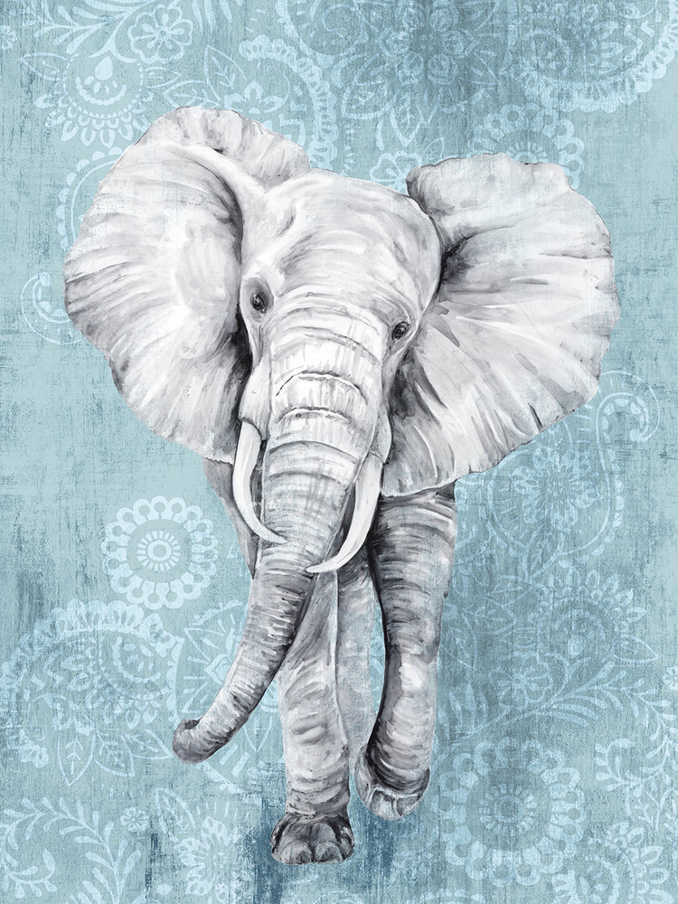 Blue Paisley Elephant