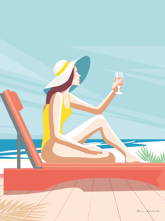 South Beach Sunbather I Canvas Print