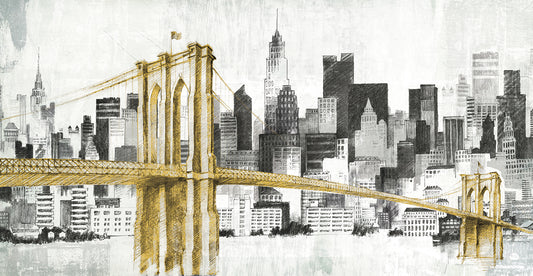 New York Skyline I Yellow Bridge no Words Canvas Print