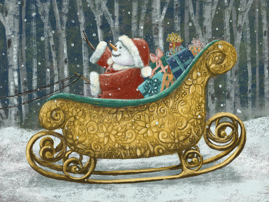 Snowman Santa in Sleigh