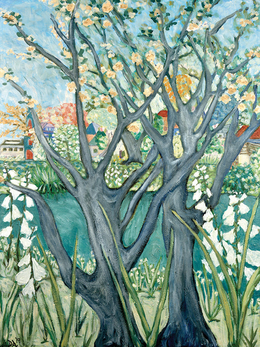 Portlands Spring Trees Canvas Print