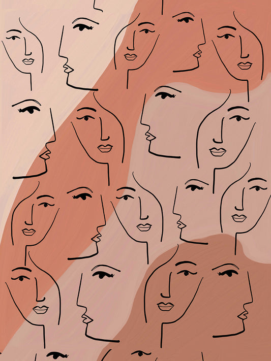 Abstract Faces 1 Canvas Print