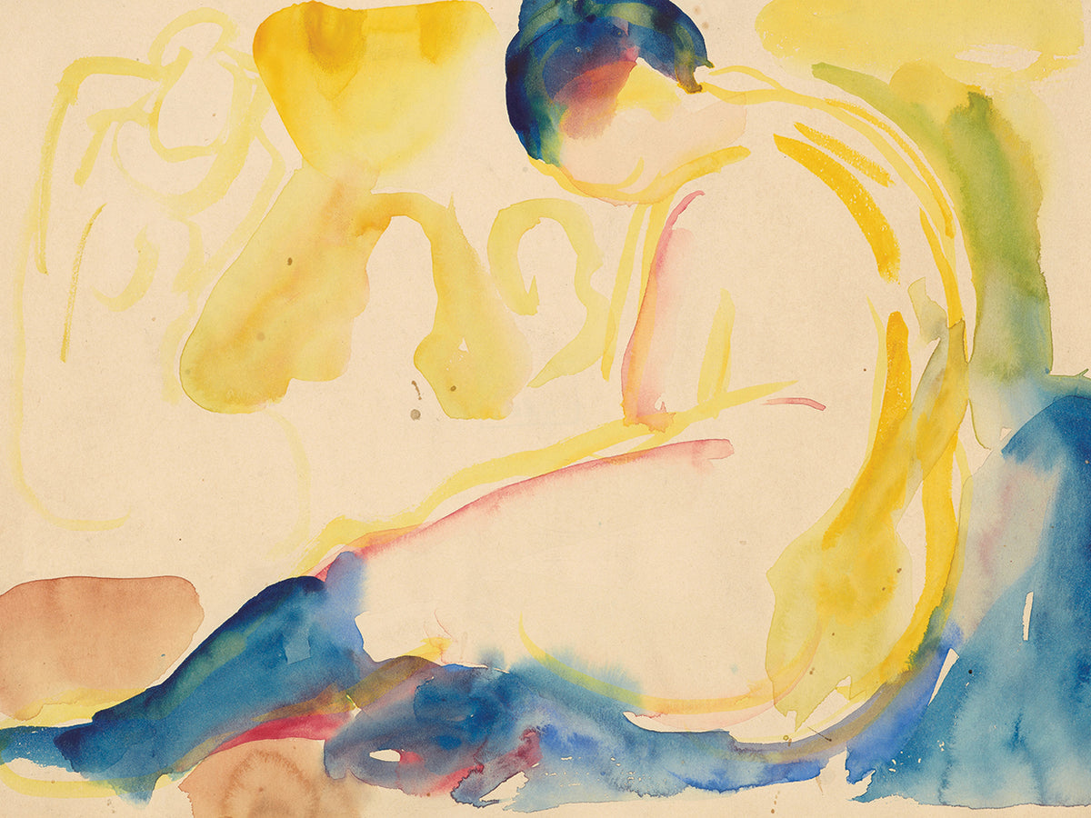 Seated Female Nude with Blue Stockings (1919-1924)