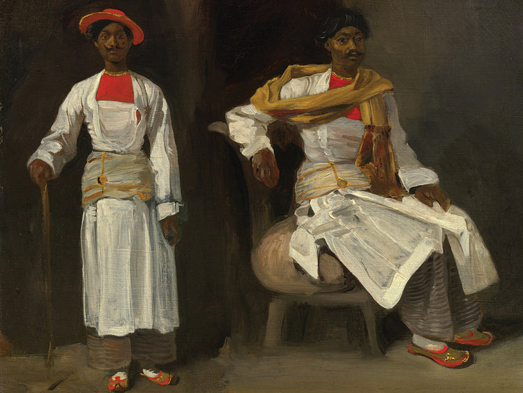 Dos estudios de un indio de Calcuta, sentado y de pie c. 1823/1824 Lienzo