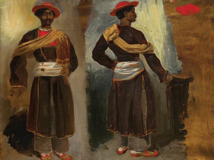 Dos estudios de un indio de pie de Calcuta c. 1823/1824 Lienzo