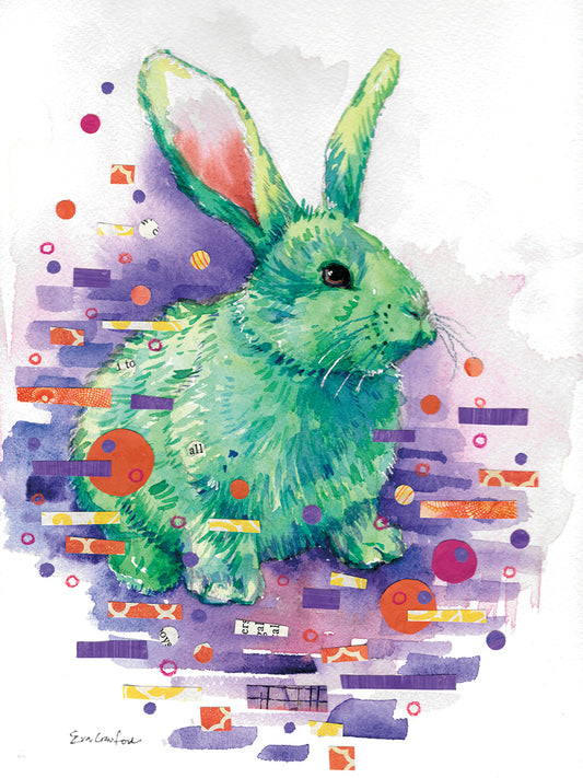 Green Rabbit Canvas Print