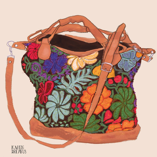 Embroidered Bag Canvas Print