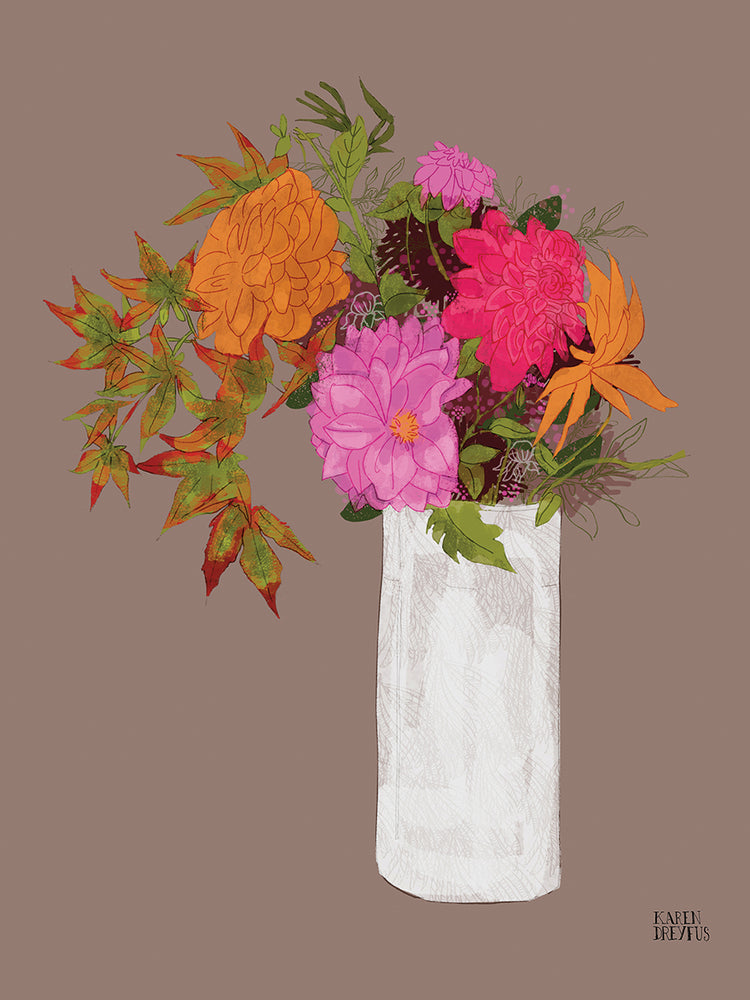 Pink and Orange Dahlias