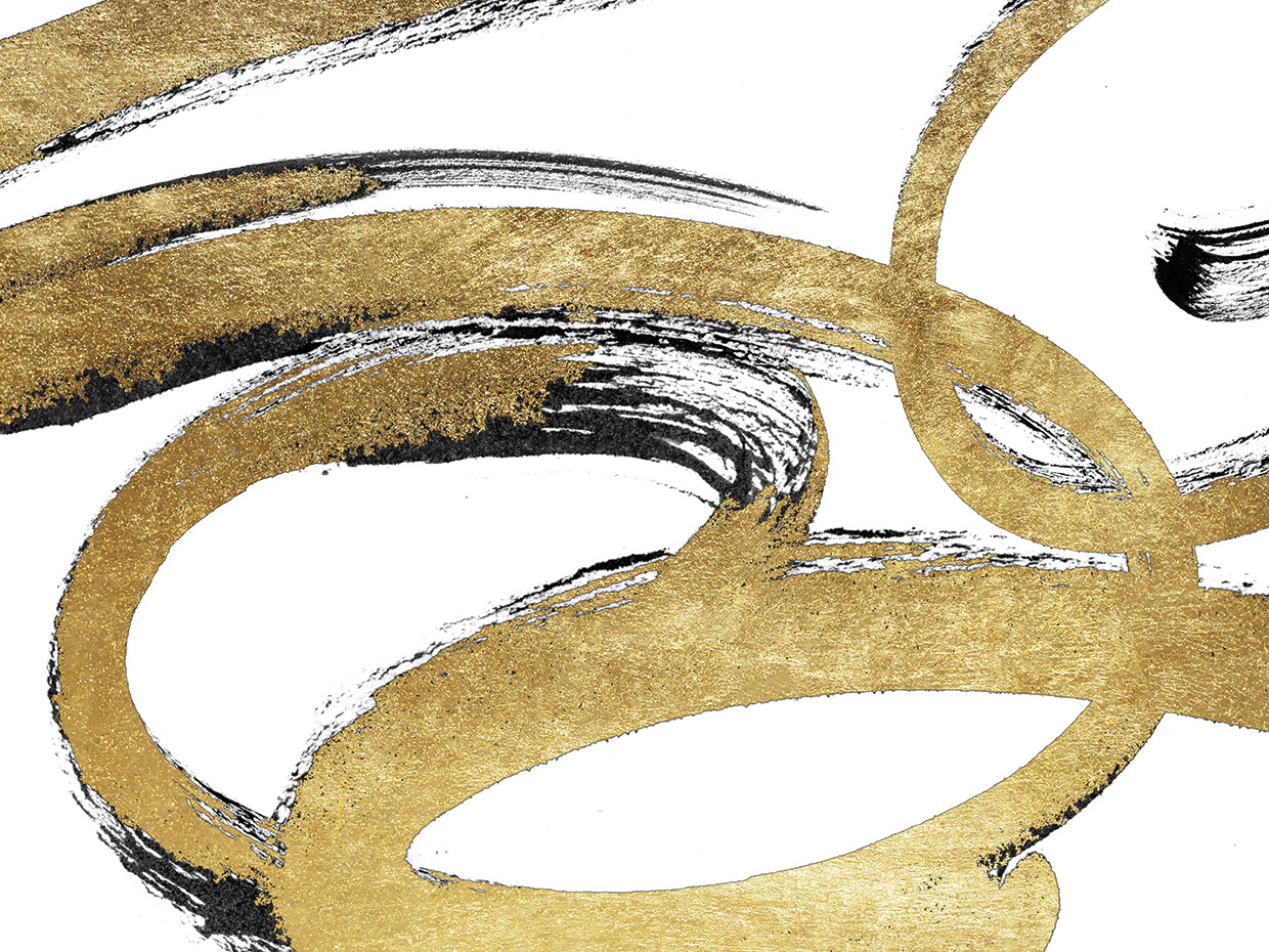 Pincel de tinta dorado Lienzo