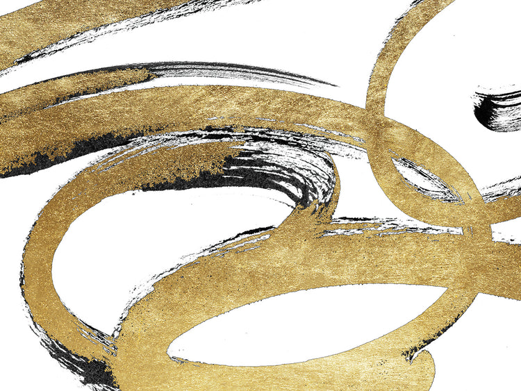 Pincel de tinta dorado Lienzo