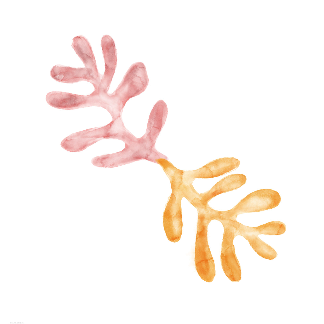 AzulAcuarelaAbstractoPlantas Lienzo