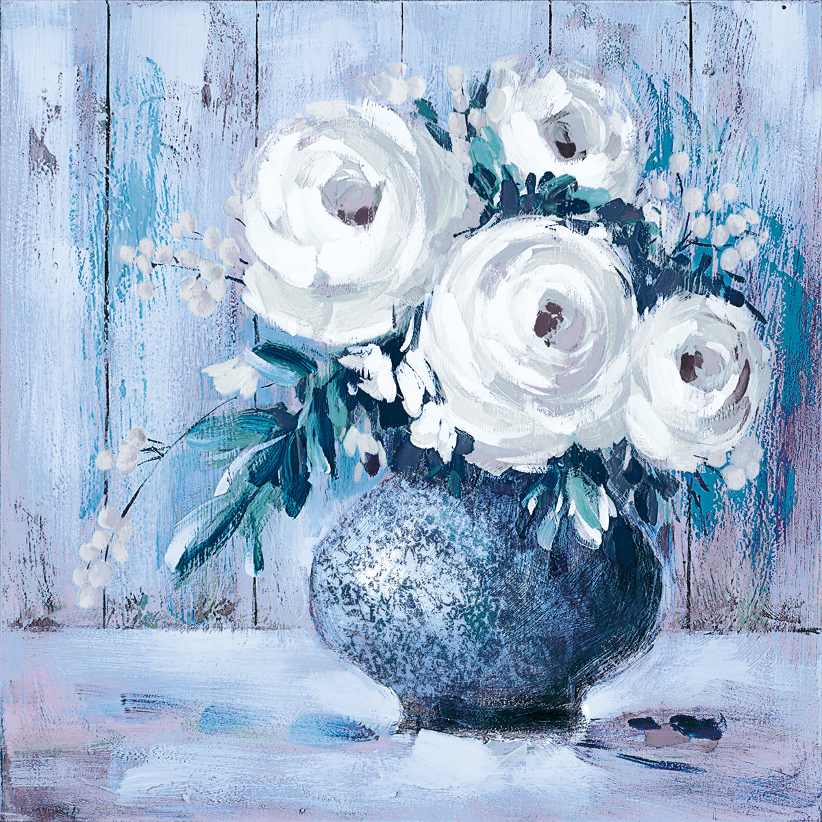 White And Sage Florals 1