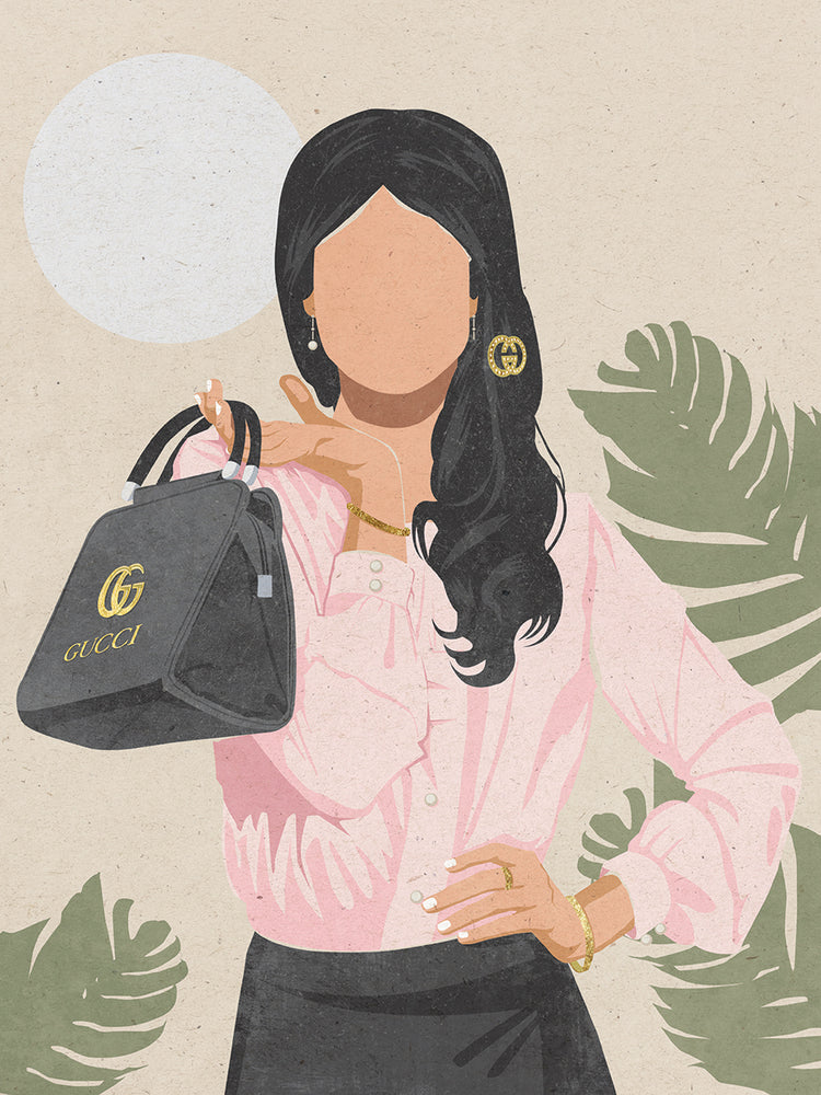 Glam Girl with Italian Purse