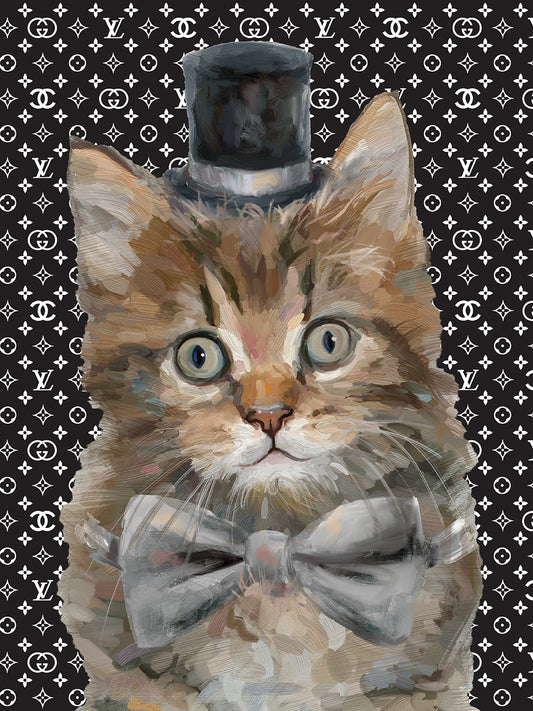 Top Hat Cat II Canvas Print