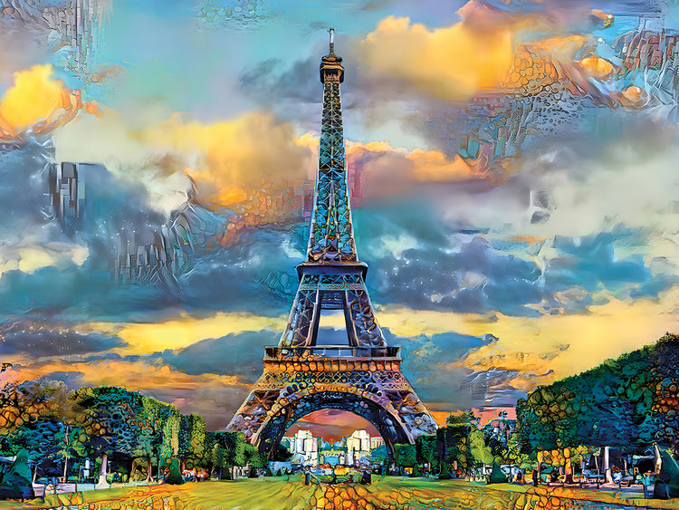 Paris France Eiffel Tower from Champ de Mars