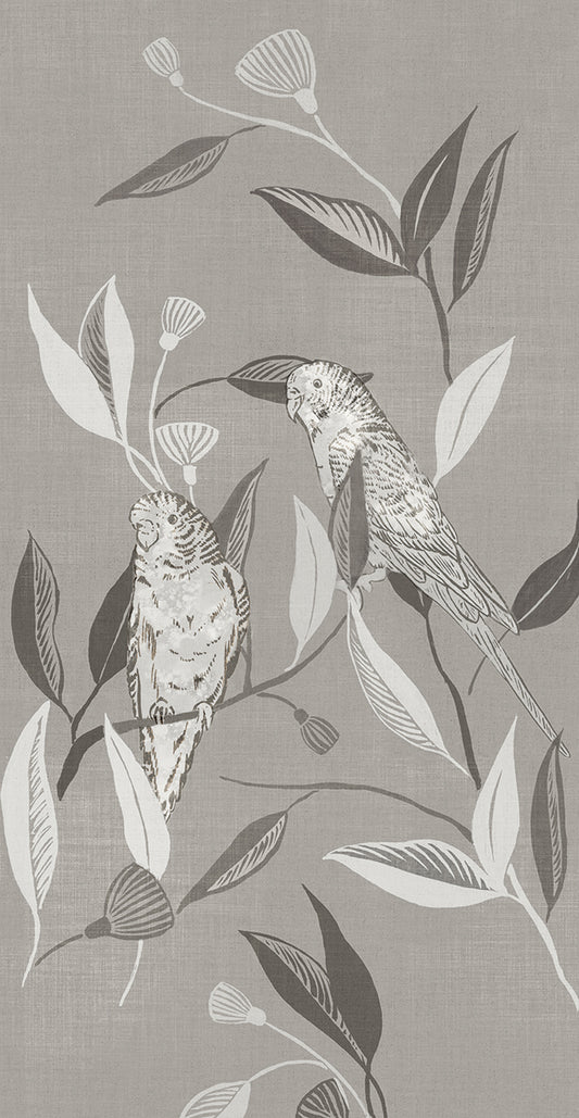 Monochrome Love Birds I Canvas Print