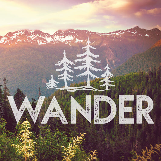 Wander Forest Quote Mountain Wildflowers Red