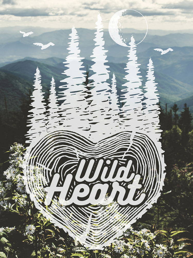 Wild Heart Quote Mountain Wildflowers Portrait