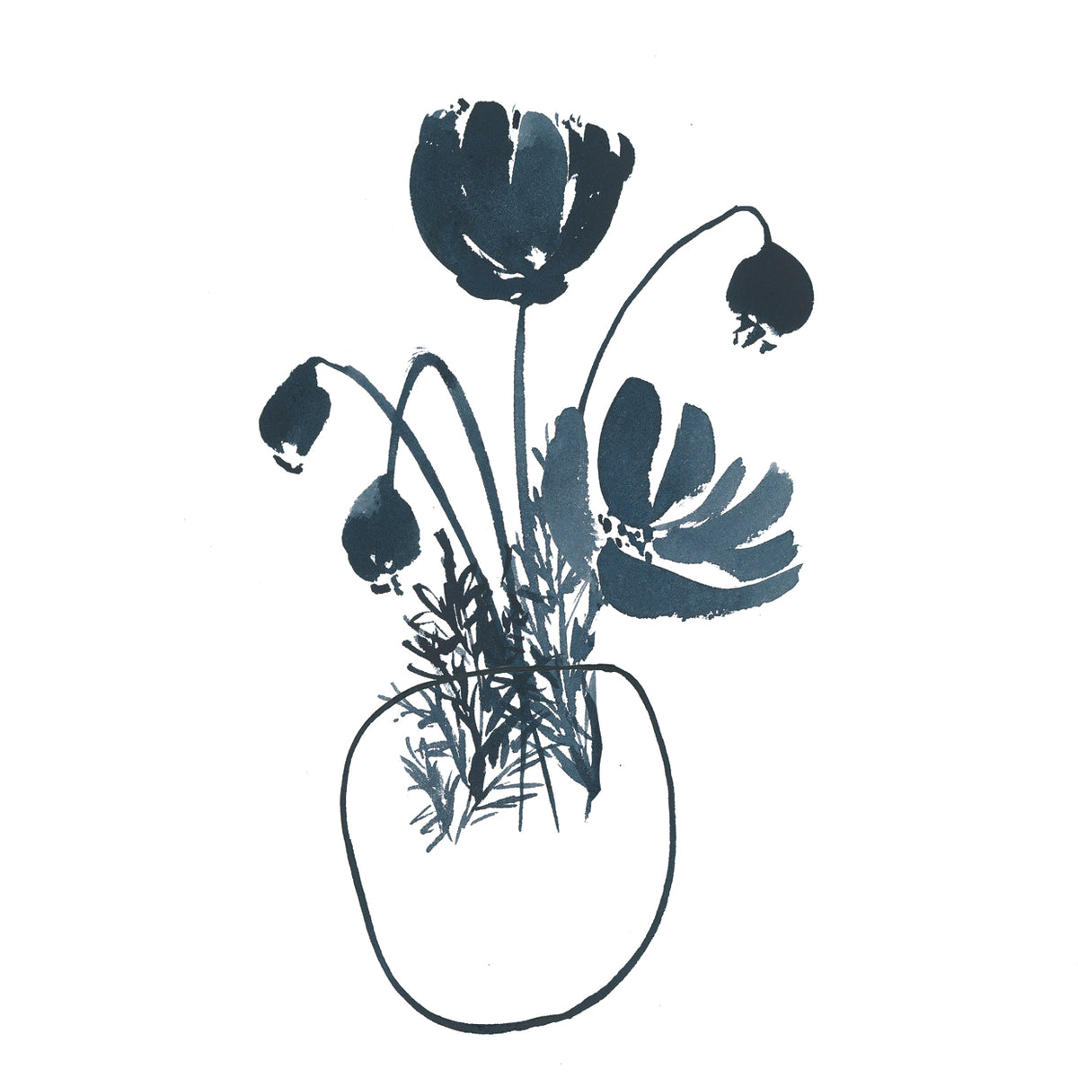 Indigo Floral Study II