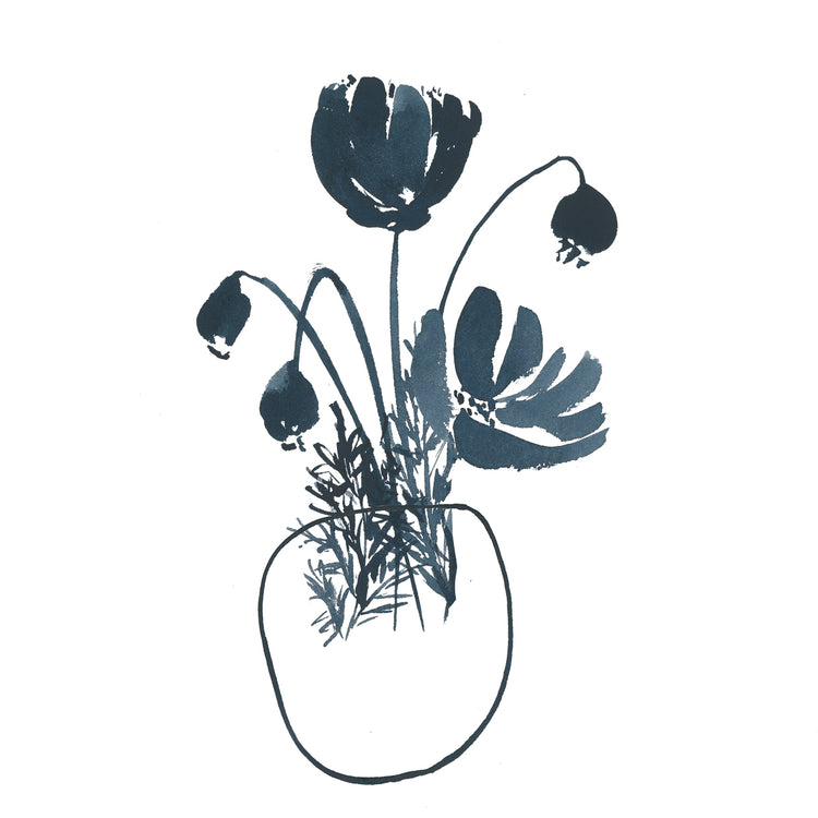 Indigo Floral Study II