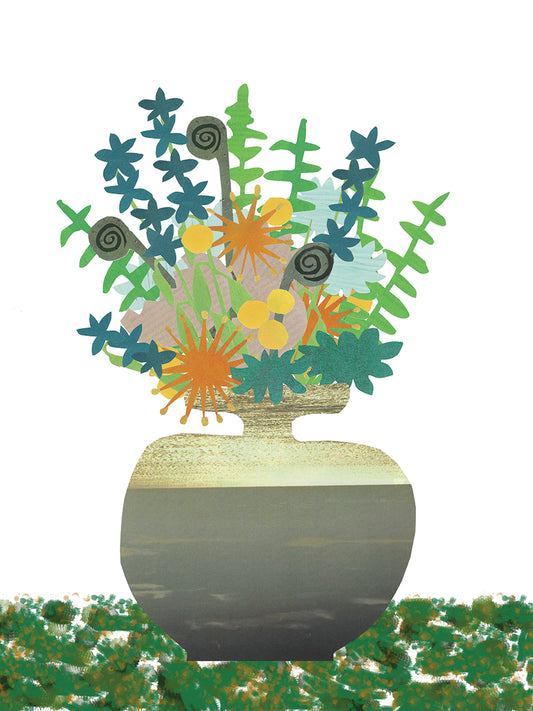 Soft Blooms In Gray Vase