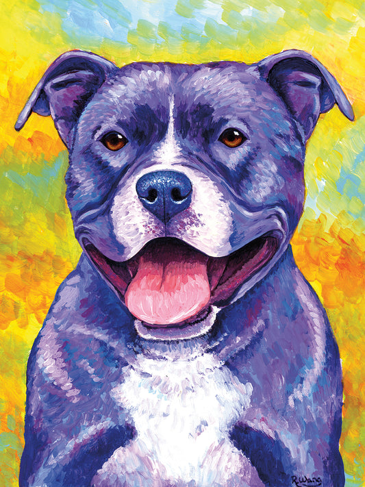 Peppy Purple Pitbull Canvas Print