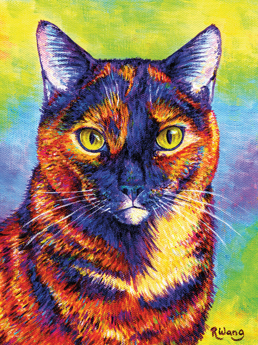 Colorful Tortoiseshell Cat Canvas Print