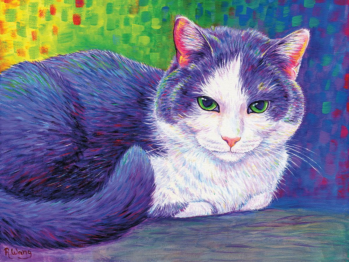 Purple Tuxedo Cat