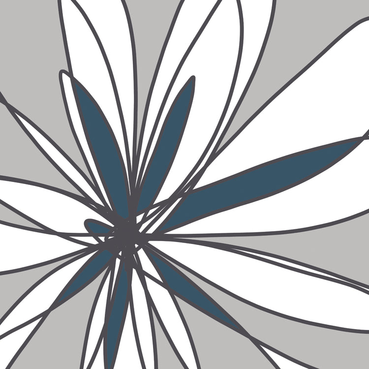 Graphic Flower Set Teal 01