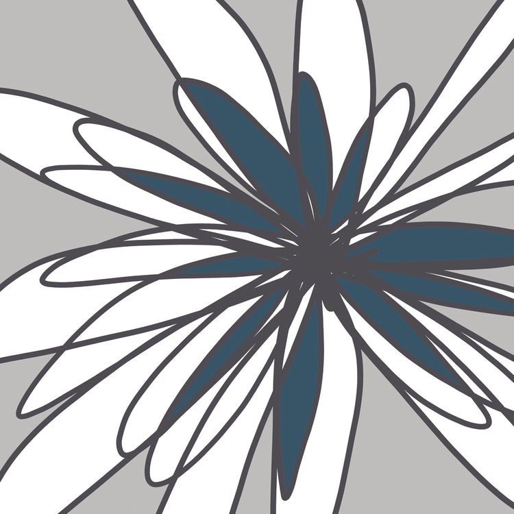 Graphic Flower Set Teal 03