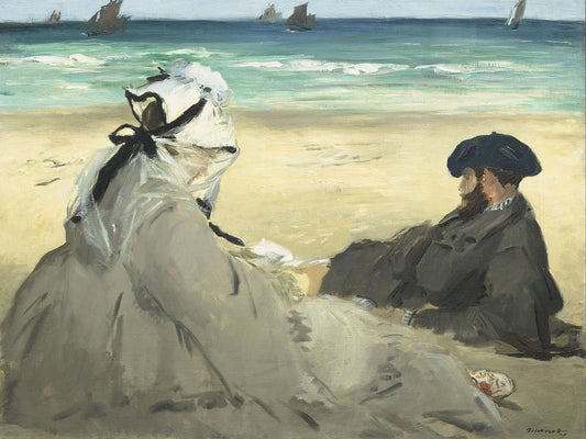 On The Beach (1873) Canvas Print