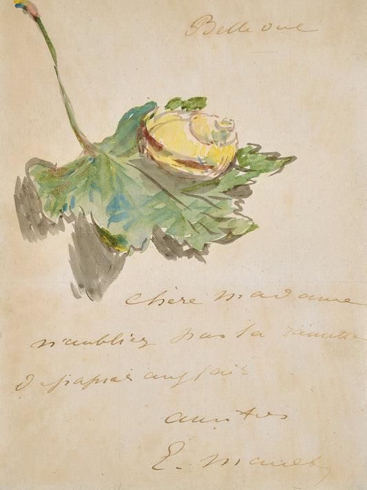 Letter Decorated with a Snail on a Leaf (1880) Canvas Print