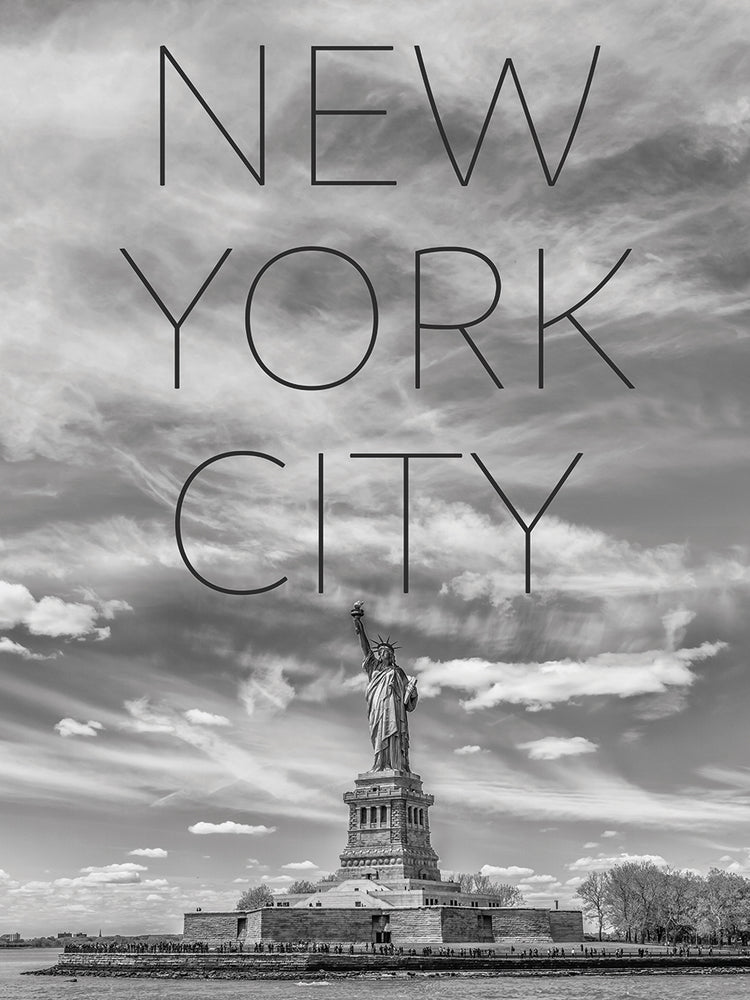 NYC Statue of Liberty | Text & Skyline