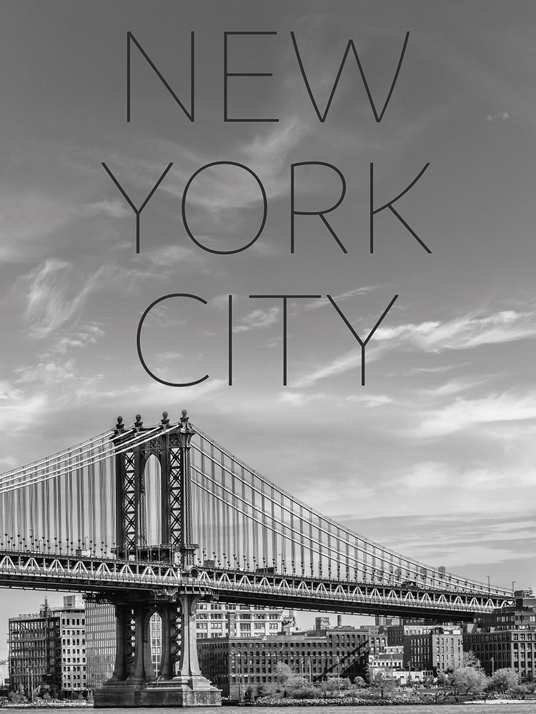 NYC Manhattan Bridge | Text & Skyline