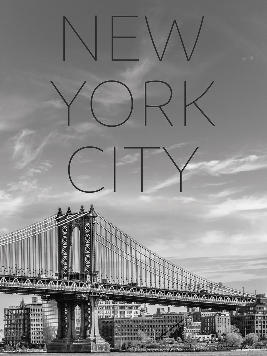 NYC Manhattan Bridge | Text & Skyline