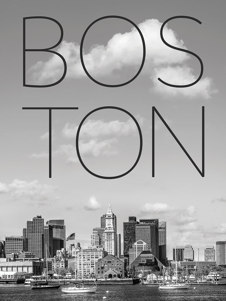 BOSTON Skyline North End & Financial District | Text & Skyline