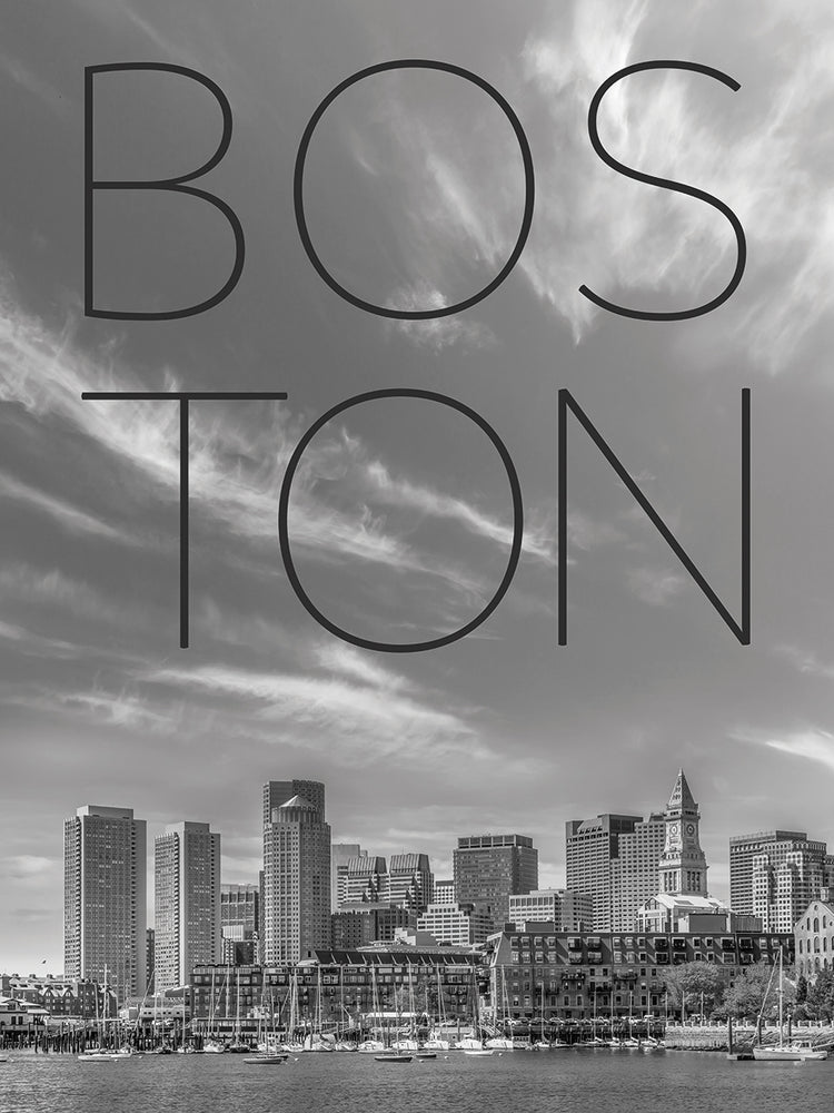BOSTON Skyline Financial District & North End | Text & Skyline