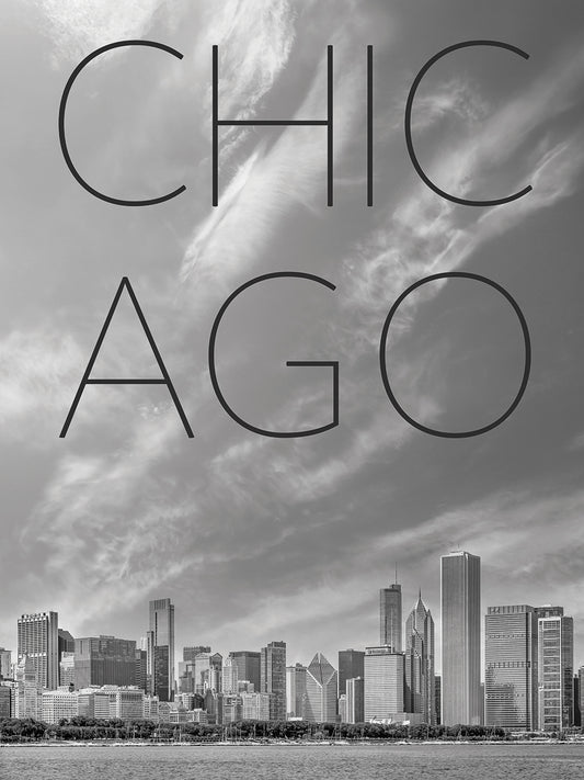 CHICAGO Skyline | Text Canvas Print
