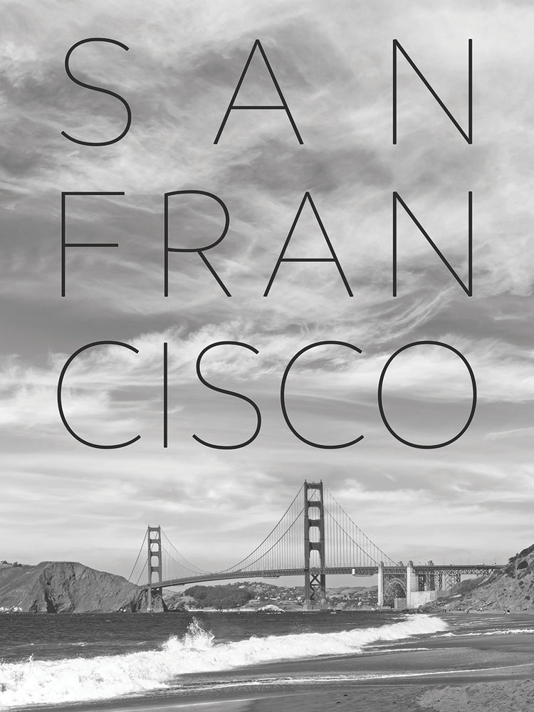 Golden Gate Bridge & Baker Beach | Text & Skyline