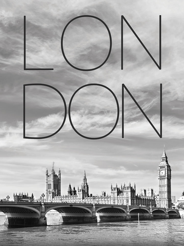 LONDON Westminster Bridge | Text & Skyline
