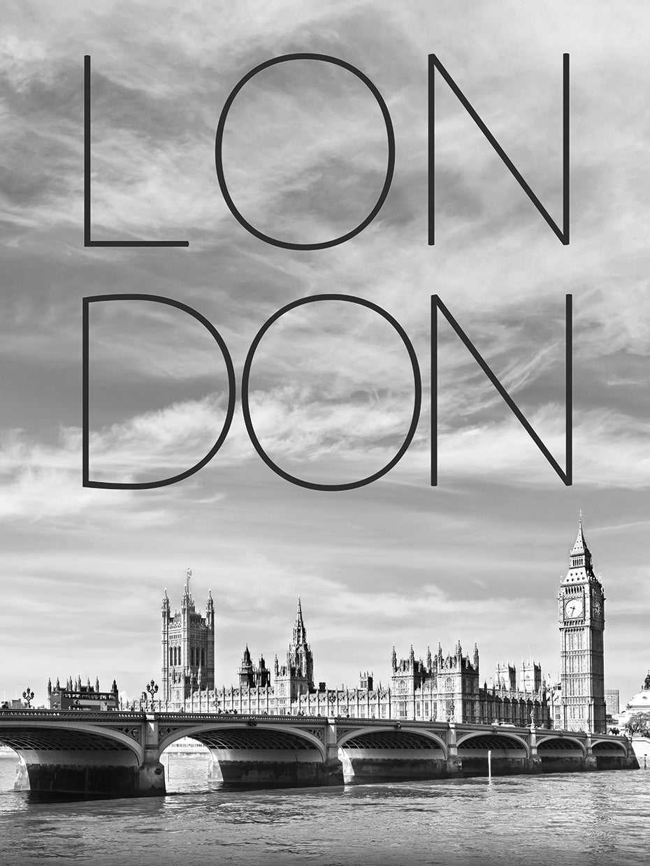 LONDON Westminster Bridge | Text & Skyline