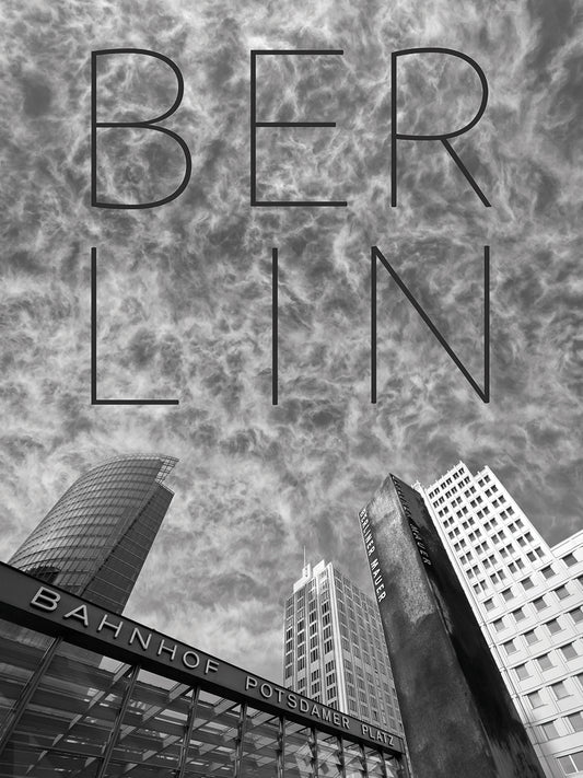 BERLIN Potsdamer Platz | Text & Skyline Canvas Print
